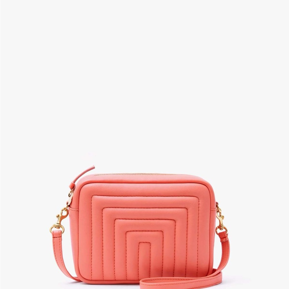 Clare V Coral Leather Midi Sac Crossbody Bag NWOT